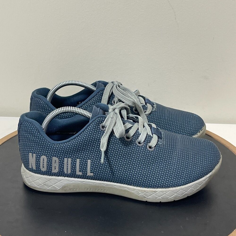 NOBULL SuperFabric Trainer Blue Low Top Sneakers Men 6.5 Womens 8 Training Shoes